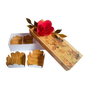 Caixa De Doces Floral Com Mini Rosa Vintage