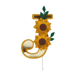 Topo Girassol Letra Inicial J