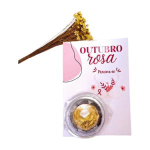 Cartão Outubro Rosa prevenção com Blister