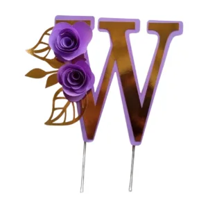 Topo de bolo letra inicial W
